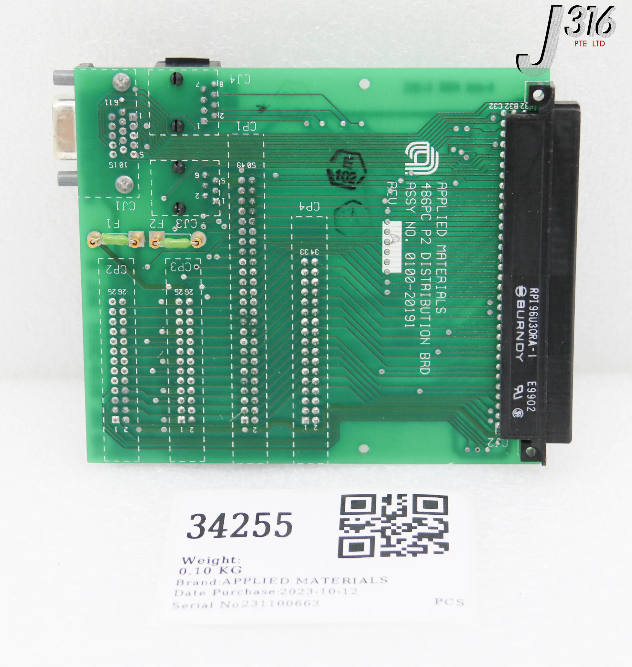 のん 34255 APPLIED MATERIALS PCB ASSY, 486PC P2 DISTRIBUTION BD 0100